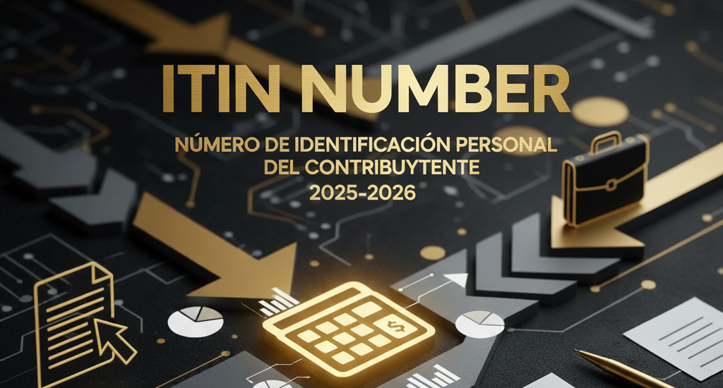 Persona completando formulario W-7 para solicitar su ITIN Number en Estados Unidos con documentos fiscales.