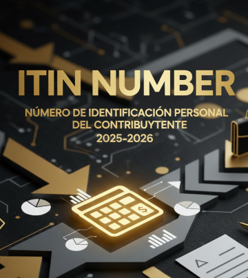 Persona completando formulario W-7 para solicitar su ITIN Number en Estados Unidos con documentos fiscales.